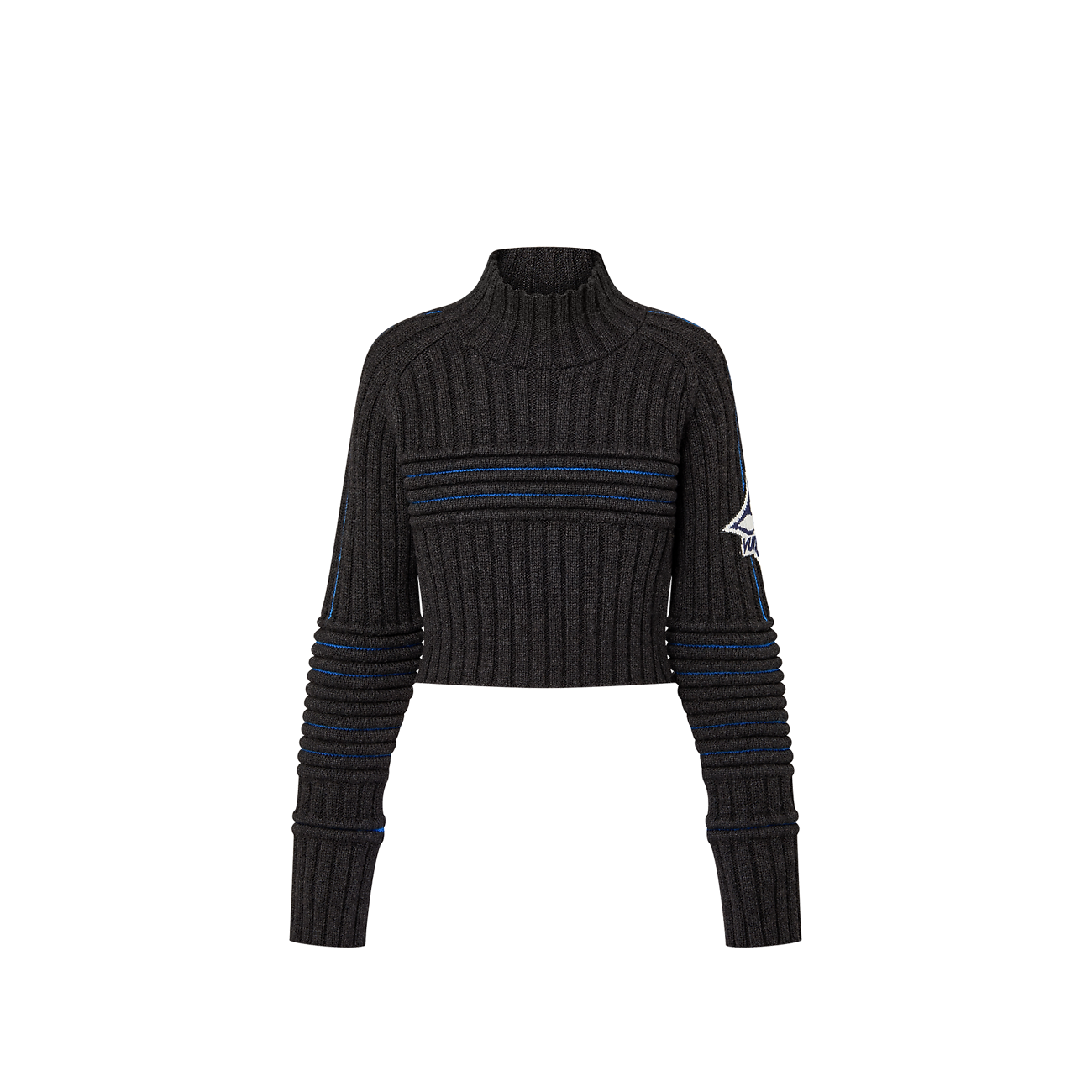 Contrast Accent Cropped Jumper Luxury Black LOUIS VUITTON